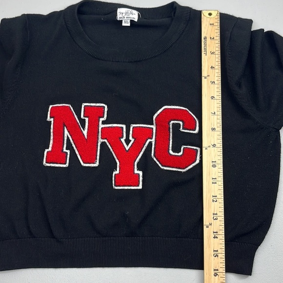 Julie Mollo Size XL Cropped NYC Long Sleeve Sweater - Picture 7 of 7